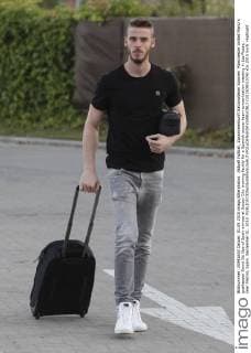 Aktuell Fußball, Zusammenkunft Nationalteam Spanien Manchester United ManU s goalkeeper David De Gea of Spain arrives at Soccer City training facility for a Spanish soccer team concentration meeting in Las Rozas, near Madrid, Spain. September 01, 2015.  (20150901074)