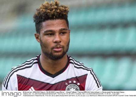 Aktuell Fußball, Training DFB U21 Nationalteam in Norderstedt Norderstedt Serge Gnabry (Nr. 22, Deutsche Nationalmannschaft) Training am 31.08.2015, Fussball, U21 U 21 Nationalmannschaft, 31.08.15 , Copyright: KOENIG Eibner-Pressefoto EP_FKG
