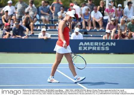 - NEW YORK, UNITED STATES: Belgian Kirsten Flipkens reacts during the first round match of Women s Single between Belgian Kirsten Flipkens and US Varvara Lepchenko, at the US Open Grand Slam tennis tournament, at Flushing Meadows, in New York City, USA, Tuesday 01 September 2015. Flipkens lost to Varvara Lipchenko 6-1, 6-1; SARAxBRITTANYxSOMERSET  x04691926x