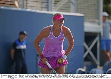 - NEW YORK, UNITED STATES: Belgian Yanina Wickmayer reacts at the first round match of Women s Single between Belgian Yanina Wickmayer and Italian Francesca Schiavone, at the US Open Grand Slam tennis tournament, at Flushing Meadows, in New York City, USA, Tuesday 01 September 2015. Wickmayer won 6-3, 6-1; SARAxBRITTANYxSOMERSET  x04691963x