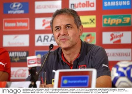SOCCER - UEFA EURO EM Europameisterschaft Fussball 2016 quali, training AUT VIENNA,AUSTRIA,01.SEP.15 - SOCCER - UEFA European Championship EM Europameisterschaft 2016, European Qualifiers, training AUT. Image shows head coach Marcel Koller (AUT). GEPAxpictures xChristianxOrt