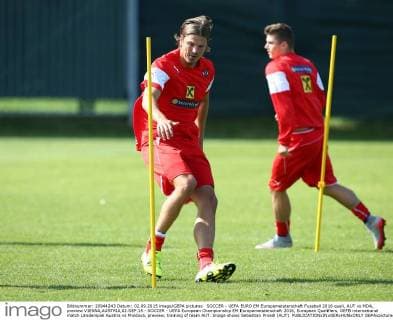 SOCCER - UEFA EURO EM Europameisterschaft Fussball 2016 quali, AUT vs MDA, preview VIENNA,AUSTRIA,02.SEP.15 - SOCCER - UEFA European Championship EM Europameisterschaft 2016, European Qualifiers, OEFB international match Länderspiel Austria vs Moldova, preview, training of team AUT. Image shows Sebastian Proedl (AUT). GEPAxpictures xChristianxOrt