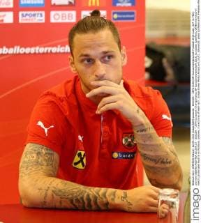 SOCCER - UEFA EURO EM Europameisterschaft Fussball 2016 quali, AUT vs MDA, preview VIENNA,AUSTRIA,02.SEP.15 - SOCCER - UEFA European Championship EM Europameisterschaft 2016, European Qualifiers, OEFB international match Länderspiel Austria vs Moldova, preview, mixed zone of team AUT. Image shows Marko Arnautovic (AUT). Keywords: press conference PK Pressekonferenz GEPAxpictures xChristianxOrt