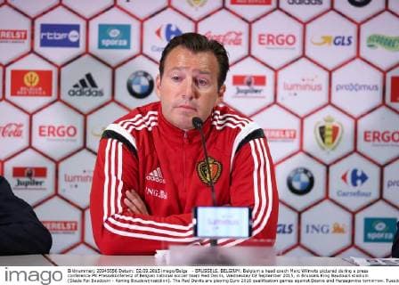 - BRUSSELS, BELGIUM: Belgium s head coach Marc Wilmots pictured during a press conference PK Pressekonferenz of Belgian national soccer team Red Devils, Wednesday 02 September 2015, in Brussels King Baudouin stadium (Stade Roi Baudouin - Koning Boudewijnsatdion). The Red Devils are playing Euro 2016 qualification games against Bosnia and Herzegovina tomorrow. Tuesday BRUNOxFAHY  x04692234x
