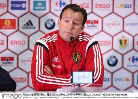 - BRUSSELS, BELGIUM: Belgium s head coach Marc Wilmots pictured during a press conference PK Pressekonferenz of Belgian national soccer team Red Devils, Wednesday 02 September 2015, in Brussels King Baudouin stadium (Stade Roi Baudouin - Koning Boudewijnsatdion). The Red Devils are playing Euro 2016 qualification games against Bosnia and Herzegovina tomorrow. Tuesday BRUNOxFAHY  x04692233x