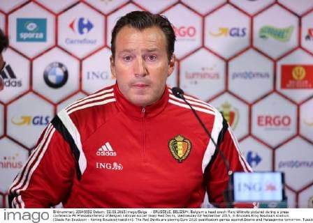 - BRUSSELS, BELGIUM: Belgium s head coach Marc Wilmots pictured during a press conference PK Pressekonferenz of Belgian national soccer team Red Devils, Wednesday 02 September 2015, in Brussels King Baudouin stadium (Stade Roi Baudouin - Koning Boudewijnsatdion). The Red Devils are playing Euro 2016 qualification games against Bosnia and Herzegovina tomorrow. Tuesday BRUNOxFAHY  x04692239x