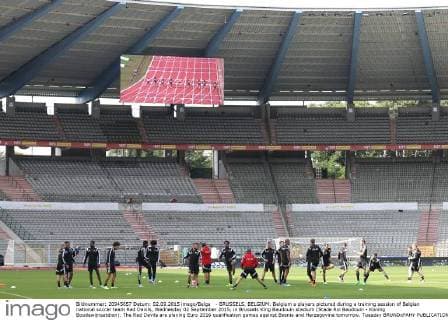 - BRUSSELS, BELGIUM: Belgium s players pictured during a training session of Belgian national soccer team Red Devils, Wednesday 02 September 2015, in Brussels King Baudouin stadium (Stade Roi Baudouin - Koning Boudewijnsatdion). The Red Devils are playing Euro 2016 qualification games against Bosnia and Herzegovina tomorrow. Tuesday BRUNOxFAHY  x04692258x