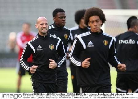 - BRUSSELS, BELGIUM: Belgium s Laurent Ciman, Belgium s Dedryck Boyata and Belgium s Axel Witsel pictured during a training session of Belgian national soccer team Red Devils, Wednesday 02 September 2015, in Brussels King Baudouin stadium (Stade Roi Baudouin - Koning Boudewijnsatdion). The Red Devils are playing Euro 2016 qualification games against Bosnia and Herzegovina tomorrow. Tuesday BRUNOxFAHY  x04692286x