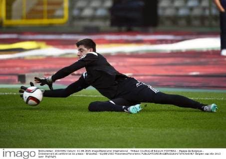 Thibaut Courtois of Belgium FOOTBALL : Equipe de Belgique - Entrainement et conference de presse - Bruxelles - 02 09 2015 Photonews Panoramic 
