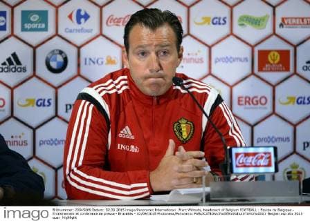 Marc Wilmots, headcoach of Belgium FOOTBALL : Equipe de Belgique - Entrainement et conference de presse - Bruxelles - 02 09 2015 Photonews Panoramic 
