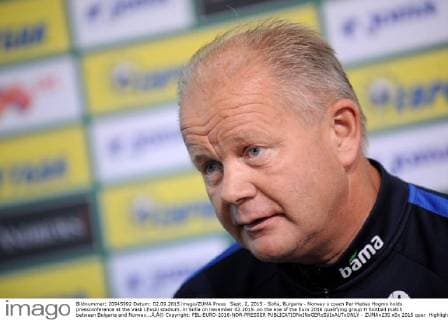 Sept. 2, 2015 - Sofia, Bulgaria - Norway s coach Per Matias Hogmo holds pressconference at the Vasil LEvski stadium..in Sofia on nevember 02.2015..on the eve of the Euro 2016 qualifying group H football match between Bulgaria and Norway...Ã‚Â© Copyright: FBL-EURO-2016-NOR-PRESSER  - ZUMAn230