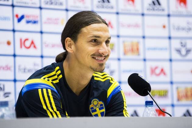Stockholm, Schweden - Zlatan Ibrahimovic - Pressekonferenz der schwedischen Fußball-Nationalmannschaft -  - ZUMAb138