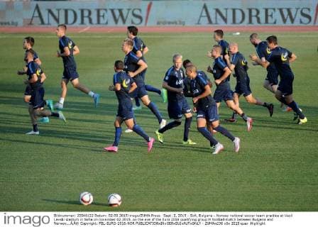 Sept. 2, 2015 - Sofi, Bulgaria - Norway national soccer team practice at Vasil Levski stadium in Sofia on november 02.2015..on the eve of the Euro 2016 qualifying group H football match between Bulgaria and Norway...Ã‚Â© Copyright: FBL-EURO-2016-NOR  - ZUMAn230