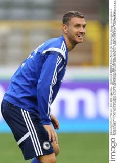 - BRUSSELS, BELGIUM: Bosnian forward Edin Dzeko pictured during a training session of Bosnia and Herzegovina national soccer team, Wednesday 02 September 2015, in Brussels King Baudouin stadium (Stade Roi Baudouin - Koning Boudewijnsatdion). The Red Devils are playing Euro 2016 qualification games against Bosnia tomorrow. Tuesday BRUNOxFAHY  x04692358x