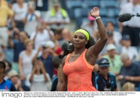 Sept. 2, 2015 - New York, New York, USA - SERENA WILLIAMS defeats Kiki Bertens in two sets, 7-6 and 6-3 in the 2nd round of the US Open, Arthur Ashe Stadium, Wednesday, September 2, 2015. Serena Williams defeats Kiki Bertens In 2 Sets - ZUMAb148