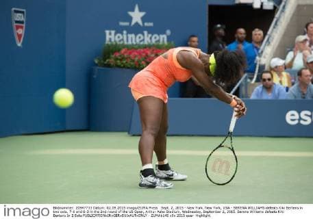Sept. 2, 2015 - New York, New York, USA - SERENA WILLIAMS defeats Kiki Bertens in two sets, 7-6 and 6-3 in the 2nd round of the US Open, Arthur Ashe Stadium, Wednesday, September 2, 2015. Serena Williams defeats Kiki Bertens In 2 Sets - ZUMAb148