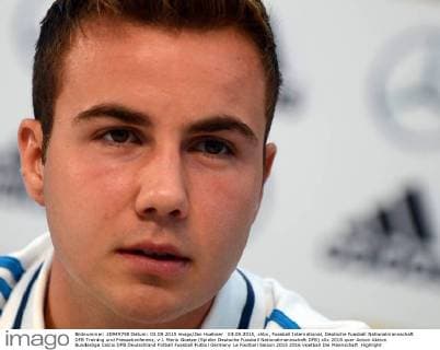 03.09.2015, xhbx, Fussball International, Deutsche Fussball Nationalmannschaft DFB Training und Pressekonferenz, v.l. Mario Goetze (Spieler Deutsche Fussball Nationalmannschaft DFB)