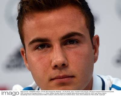 03.09.2015, xhbx, Fussball International, Deutsche Fussball Nationalmannschaft DFB Training und Pressekonferenz, v.l. Mario Goetze (Spieler Deutsche Fussball Nationalmannschaft DFB)