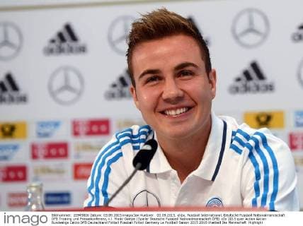 03.09.2015, xhbx, Fussball International, Deutsche Fussball Nationalmannschaft DFB Training und Pressekonferenz, v.l. Mario Goetze (Spieler Deutsche Fussball Nationalmannschaft DFB)