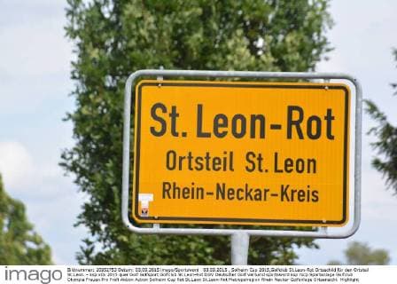 03.09.2015 , Solheim Cup 2015,Golfclub St.Leon-Rot Ortsschild für den Ortsteil St.Leon. - ksp