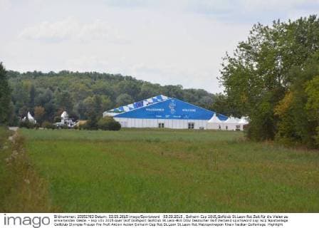03.09.2015 , Solheim Cup 2015,Golfclub St.Leon-Rot Zelt für die Vielen zu erwartenden Gäste. - ksp