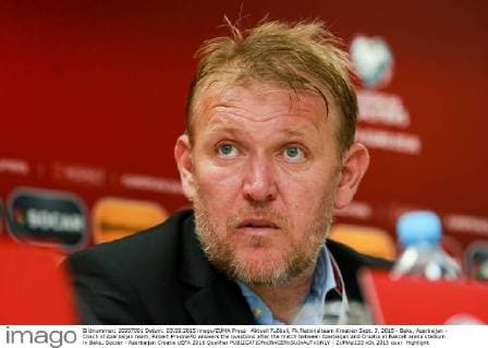 Aktuell Fußball, Pk Nationalteam Kroatien Sept. 3, 2015 - Baku, Azerbaijan - Coach of Azerbaijan team, Robert Prosine?ki answers the questions after the match between Azerbaijan and Croatia at Bakcell arena stadium in Baku. Soccer - Azerbaijan Croatia UEFA 2016 Qualifier - ZUMAp133