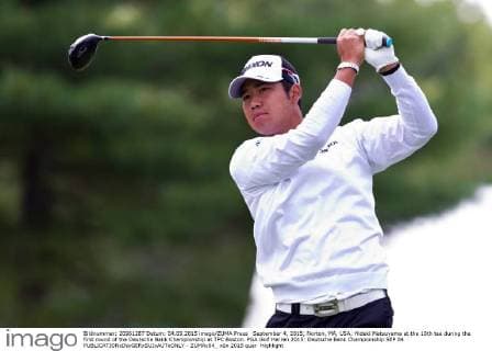 September 4, 2015; Norton, MA, USA; Hideki Matsuyama at the 10th tee during the first round of the Deutsche Bank Championship at TPC Boston. PGA Golf Herren 2015: Deutsche Bank Championship SEP 04 - ZUMAc04_