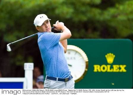 September 4, 2015; Norton, MA, USA; Jordan Spieth at the 11th tee during the first round of the Deutsche Bank Championship at TPC Boston. PGA Golf Herren 2015: Deutsche Bank Championship SEP 04 - ZUMAc04_