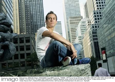 TENNIS - ATP Tennis Herren US Open 2015 NEW YORK CITY,NEW YORK,USA,04.SEP.15 - TENNIS - ATP World Tour, US Open 2015, Grand Slam, Flushing Meadows, photo shooting with Andreas Haider-Maurer. Image shows Andreas Haider-Maurer (AUT). GEPAxpictures xMatthiasxHauer