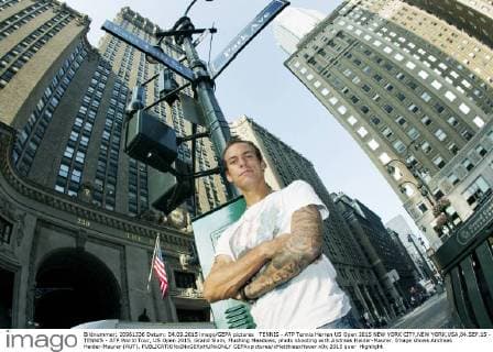 TENNIS - ATP Tennis Herren US Open 2015 NEW YORK CITY,NEW YORK,USA,04.SEP.15 - TENNIS - ATP World Tour, US Open 2015, Grand Slam, Flushing Meadows, photo shooting with Andreas Haider-Maurer. Image shows Andreas Haider-Maurer (AUT). GEPAxpictures xMatthiasxHauer