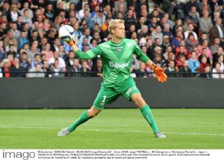 Jonas LOSSL (eag) FOOTBALL : EA Guingamp vs Olympique Marseille - Ligue 1 - 28 08 2015 FEP Panoramic 