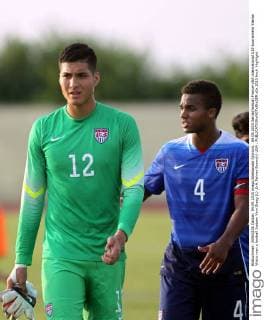 04.09.2015 Senta(Serbia) France-USA international U19 tournament Stevan Vilotic men s football Justeen Vom Steeg (L) ,Erik Palmer Brown(r) USA : 