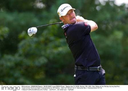 September 4, 2015; Norton, MA, USA; Alex Cejka at the 9th tee during the first round of the Deutsche Bank Championship at TPC Boston. PGA Golf Herren 2015: Deutsche Bank Championship SEP 04 - ZUMAc04_