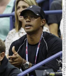 Tiger Woods watches Rafael Nadal of Spain play Fabio Fognini of Italy on day five at the US Open Tennis Championships at the USTA Billie Jean King National Tennis Center in New York City on September 4, 2015. .  NYP20150904142 JOHNxANGELILLO