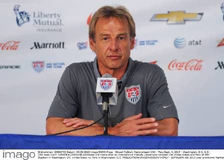 Aktuell Fußball, Nationalteam USA - Peru Sept. 4, 2015 - Washington, D.C, U.S - USA head coach JURGEN KLINSMANN addresses the media after an International Friendly Länderspiel between the United States and Peru at RFK Stadium in Washington, DC. United Sates vs. Peru in Washington, D.C. - ZUMAg196