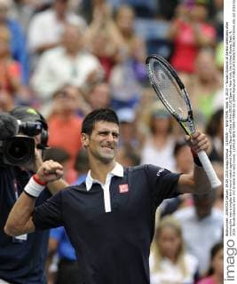 (150905) -- NEW YORK, Sept. 4, 2015 -- Novak Djokovic of Serbia celebrates after winning the men s singles third round match against Andreas Seppi of Italy at the 2015 US Open in New York, the United States, Sept. 4, 2015. Novak Djokovic won 3-0 to enter the next round. ) (SP)US-NEW YORK-TENNIS-US OPEN WangxLei 