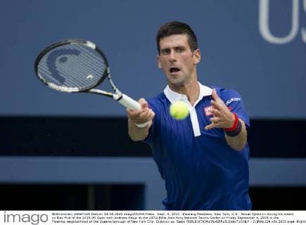 Sept. 4, 2015 - Flushing Meadows, New York, U.S - Novak Djokovic during his match on Day Five of the 2015 US Open with Andreas Seppi at the USTA Billie Jean King National Tennis Center on Friday September 4, 2015 in the Flushing neighborhood of the Queens borough of New York City. Djokovic vs. Seppi - ZUMAp124
