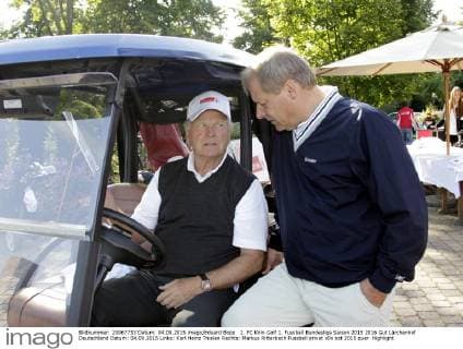 1. FC Köln Golf 1. Fussball Bundesliga Saison 2015 2016 Gut Lärchenhof Deutschland Datum: 04.09.2015 Links: Karl Heinz Thielen Rechts: Markus Ritterbach