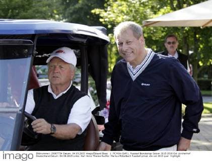 1. FC Köln Golf 1. Fussball Bundesliga Saison 2015 2016 Gut Lärchenhof Deutschland Datum: 04.09.2015 Links: Karl Heinz Thielen Rechts: Markus Ritterbach