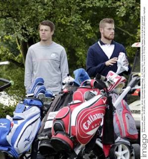 1. FC Köln Golf 1. Fussball Bundesliga Saison 2015 2016 Gut Lärchenhof Deutschland Datum: 04.09.2015 Links: Dominique Heintz (1. FC Köln) Rechts: Timo Horn (1. FC Köln)