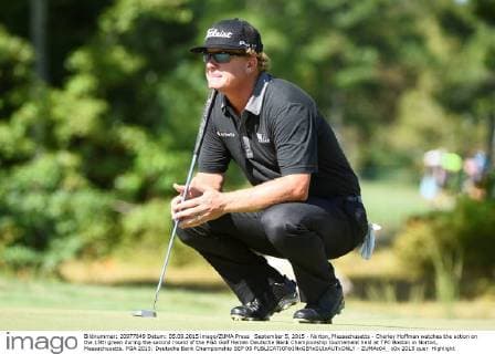 September 5, 2015 - Norton, Massachusetts - Charley Hoffman watches the action on the 15th green during the second round of the PGA Golf Herren Deutsche Bank Championship tournament held at TPC Boston in Norton, Massachusetts. PGA 2015: Deutsche Bank Championship SEP 05 - ZUMAc04_