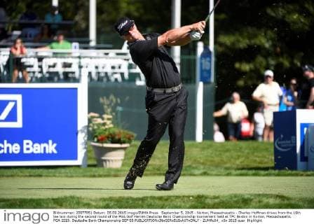 September 5, 2015 - Norton, Massachusetts - Charley Hoffman drives from the 16th tee box during the second round of the PGA Golf Herren Deutsche Bank Championship tournament held at TPC Boston in Norton, Massachusetts. PGA 2015: Deutsche Bank Championship SEP 05 - ZUMAc04_