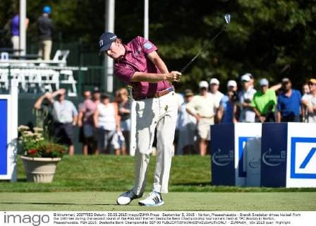 September 5, 2015 - Norton, Massachusetts - Brandt Snedeker drives his ball from the 16th tee during the second round of the PGA Golf Herren Deutsche Bank Championship tournament held at TPC Boston in Norton, Massachusetts. PGA 2015: Deutsche Bank Championship SEP 05 - ZUMAc04_