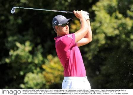 September 5, 2015 - Norton, Massachusetts - Henrik Stenson watches the flight of his ball to the 16th green during the second round of the PGA Golf Herren Deutsche Bank Championship tournament held at TPC Boston in Norton, Massachusetts. PGA 2015: Deutsche Bank Championship SEP 05 - ZUMAc04_