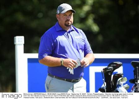 September 5, 2015 - Norton, Massachusetts - Brendon de Jonge gets ready to drive from the 14th tee box during the second round of the PGA Golf Herren Deutsche Bank Championship tournament held at TPC Boston in Norton, Massachusetts. PGA 2015: Deutsche Bank Championship SEP 05 - ZUMAc04_