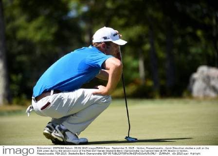 September 5, 2015 - Norton, Massachusetts - Kevin Streelman studies a putt on the 15th green during the second round of the PGA Golf Herren Deutsche Bank Championship tournament held at TPC Boston in Norton, Massachusetts. PGA 2015: Deutsche Bank Championship SEP 05 - ZUMAc04_
