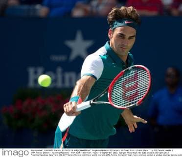 Roger Federer (SUI) Tennis - US Open 2015 - Grand Slam ITF ATP Tennis Herren WTA Tennis Damen - Flushing Meadows - New York - New York - USA - 5 September 2015. Juergen Hasenkopf