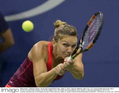 Sept. 5, 2015 - Flushing Meadows, New York, U.S - Simona Halep during her match on Day Six of the 2015 US Open with Shelby Rogers at the USTA Billie Jean King National Tennis Center on Saturday September 5, 2015 in the Flushing neighborhood of the Queens borough of New York City. Halep vs. Rogers - ZUMAp124