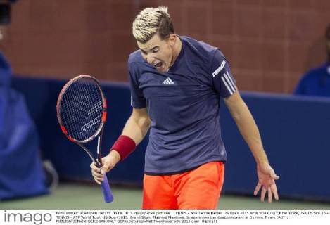 TENNIS - ATP Tennis Herren US Open 2015 NEW YORK CITY,NEW YORK,USA,05.SEP.15 - TENNIS - ATP World Tour, US Open 2015, Grand Slam, Flushing Meadows. Image shows the disappointment of Dominic Thiem (AUT). GEPAxpictures xMatthiasxHauer