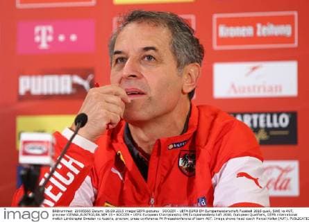 SOCCER - UEFA EURO EM Europameisterschaft Fussball 2016 quali, SWE vs AUT, preview VIENNA,AUSTRIA,06.SEP.15 - SOCCER - UEFA European Championship EM Europameisterschaft 2016, European Qualifiers, OEFB international match Länderspiel Sweden vs Austria, preview, press conference PK Pressekonferenz of team AUT. Image shows head coach Marcel Koller (AUT). GEPAxpictures xChristianxOrt